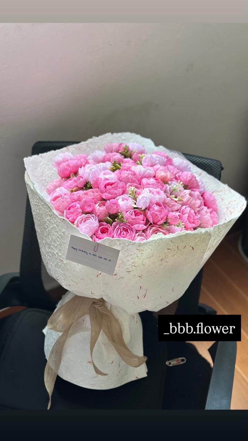 Bó Hồng Vườn Hồng Sen Gói Giấy Dó — ảnh 2