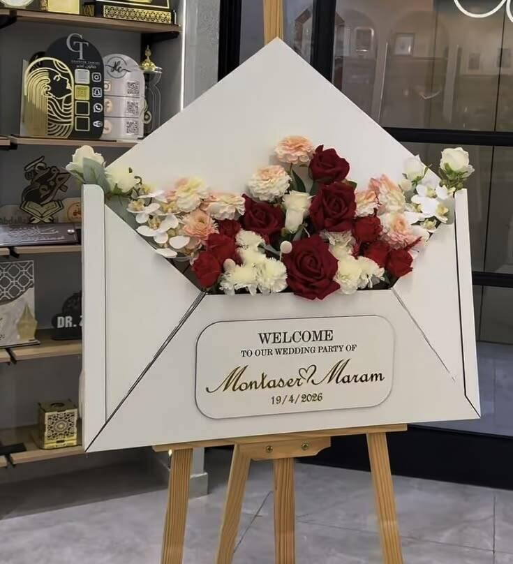 Bảng Welcome Cưới Phong Thư