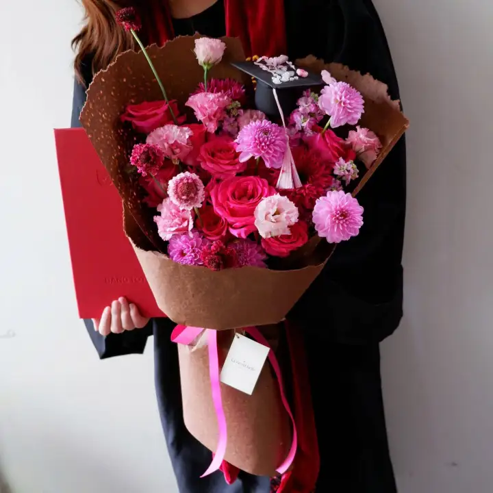 Proud Hot Pink Graduation Bouquet