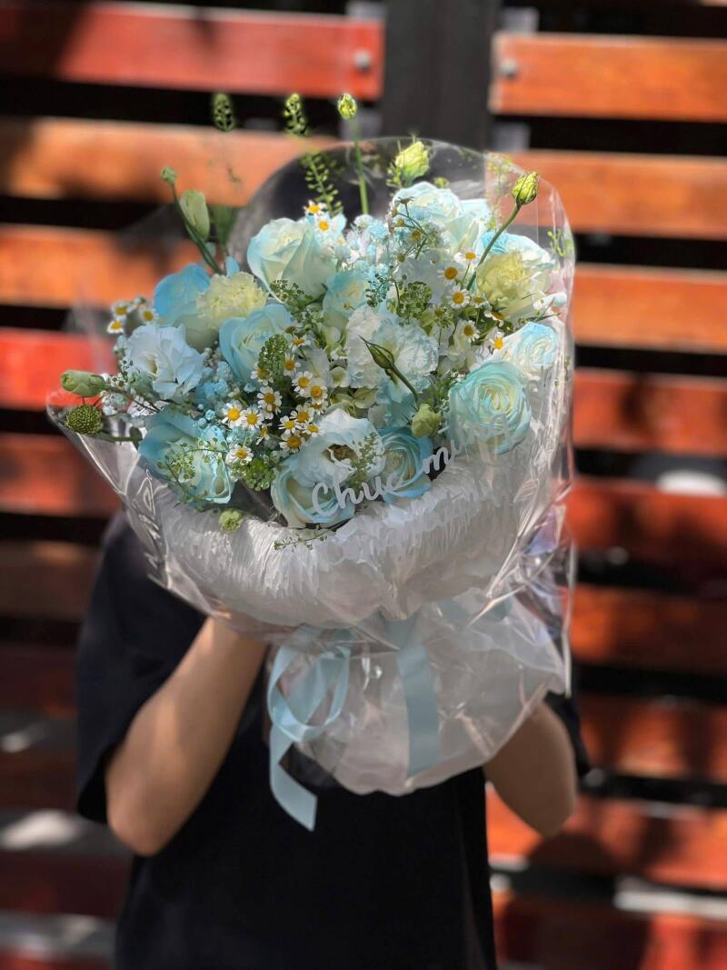 Bó Hoa Xanh Ngọc Chúc Mừng