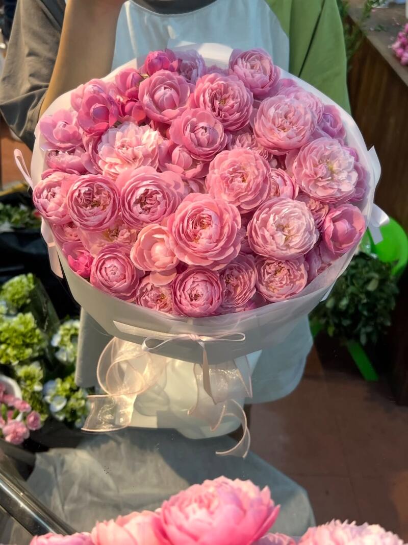 Bó Hồng Vườn Hồng Sen Cỡ Lớn — ảnh 3