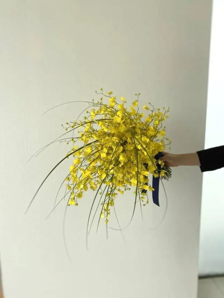 Golden Sunshine Oncidium Orchid Bridal Bouquet
