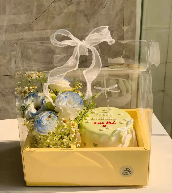 Blue Flower & Baby Cake Gift Set