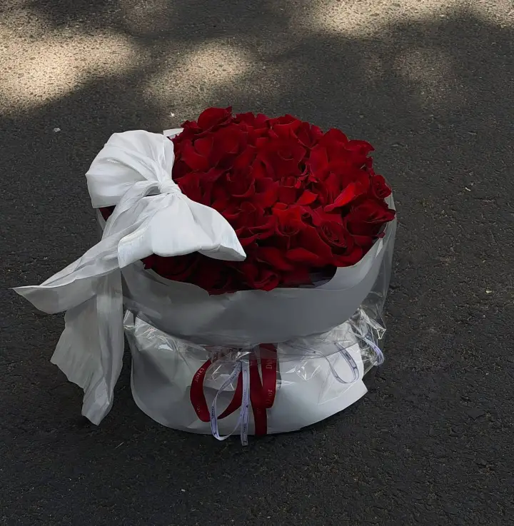 Luxe Round Red Rose Bouquet