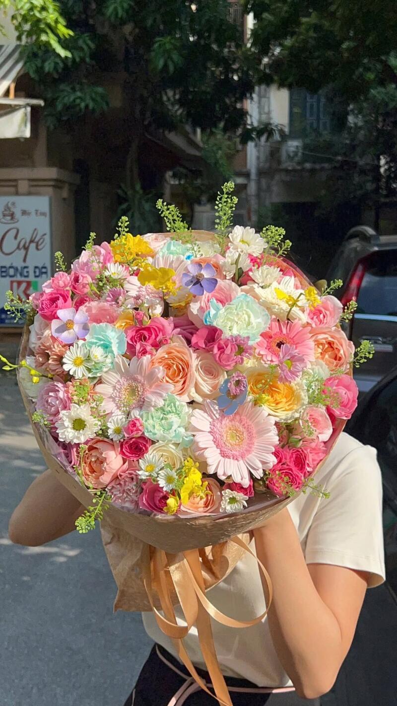 Bó Mix Pastel Cỡ Đại Nhiều Loại Hoa — ảnh 2