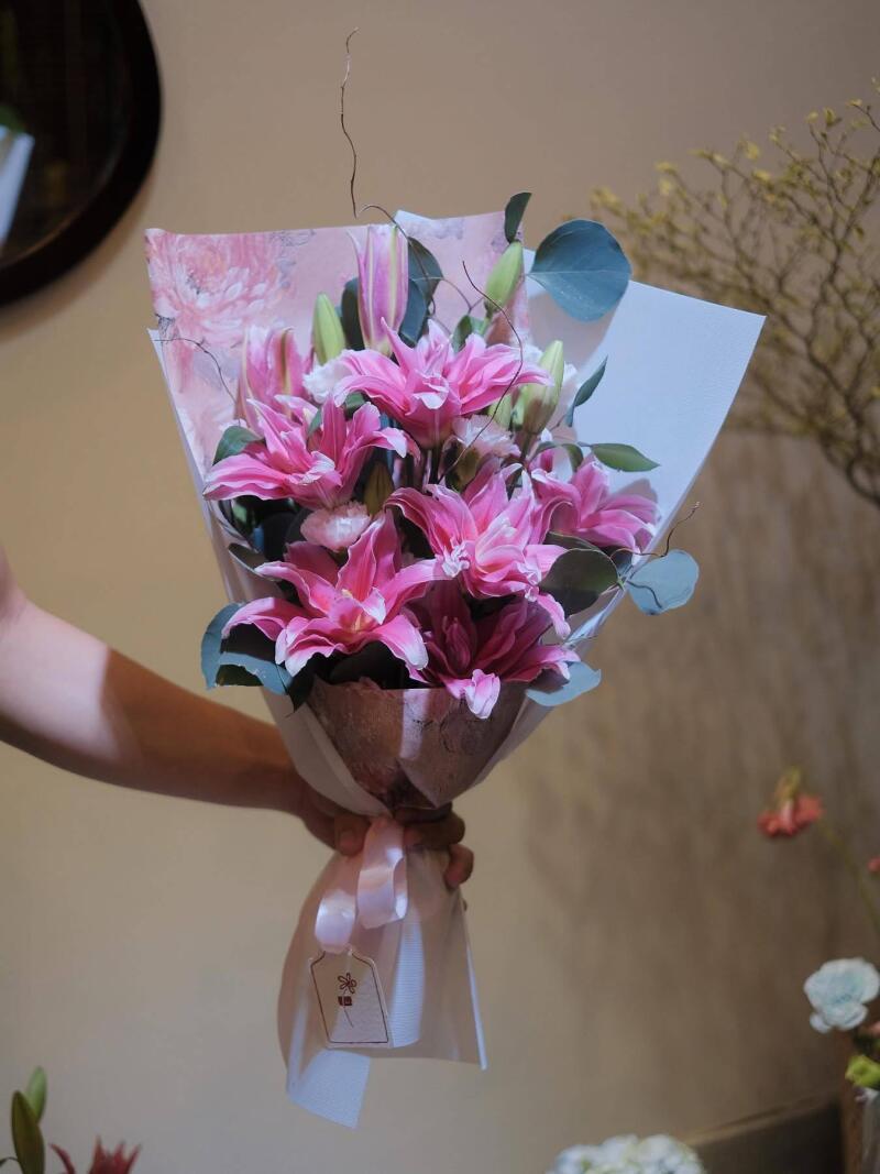 Bó Hoa Ly Kép Hồng Cát Tường