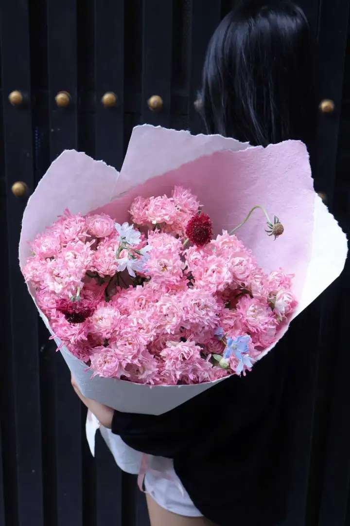 Pink Hyacinth Bouquet in Handmade Paper — photo 3