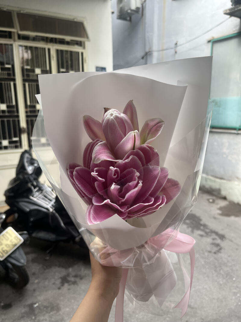 Bó Mini Ly Kép Tím Hồng