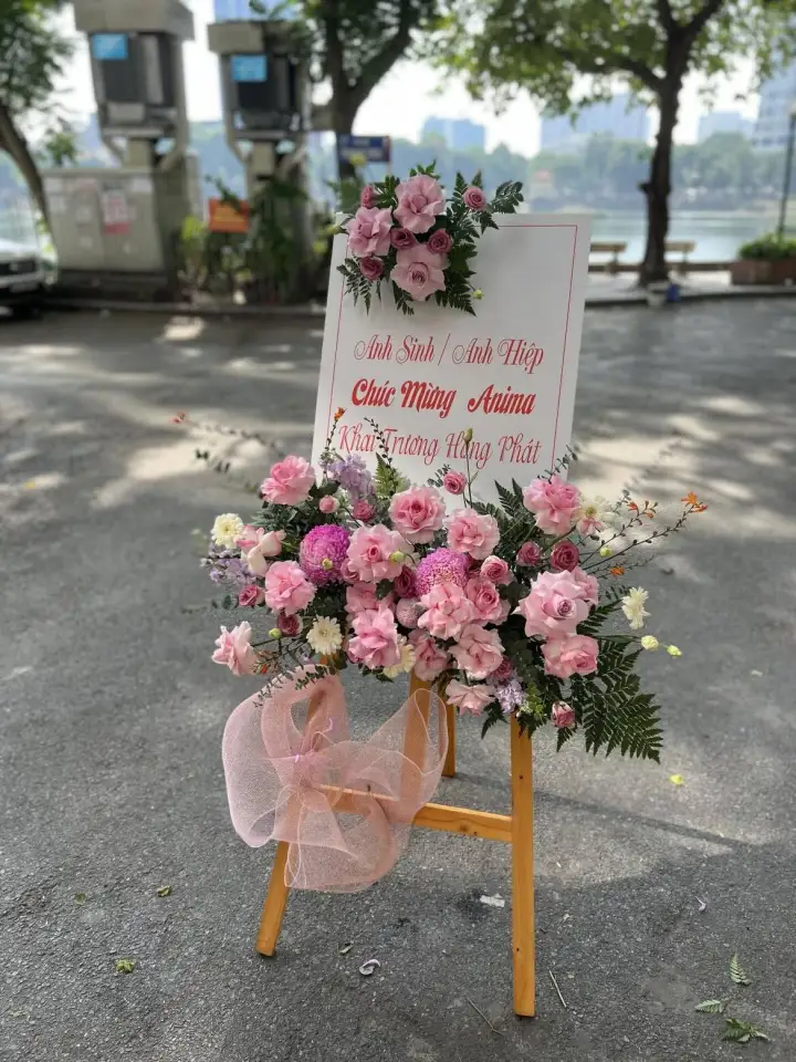 Pastel Pink Grand Opening Flower Board