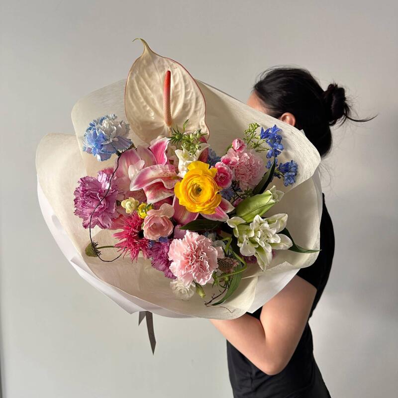 Bó Hoa Pastel Ly Mao Lương Vàng