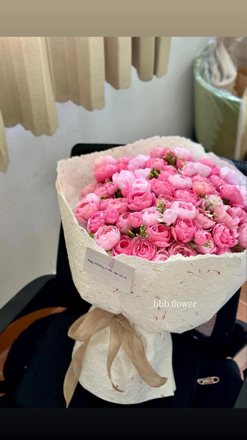 Bó Hồng Vườn Hồng Sen Gói Giấy Dó — ảnh 4