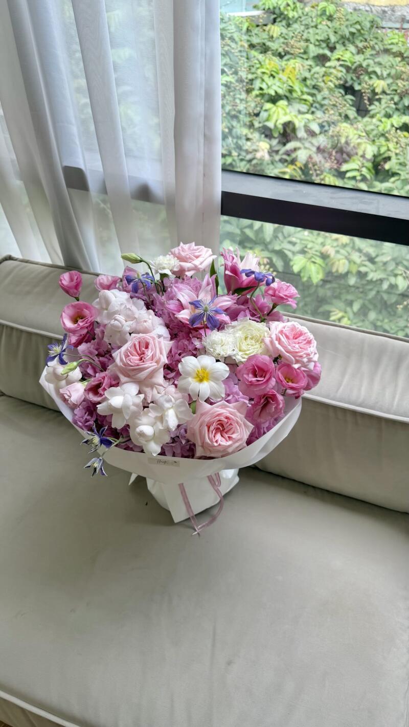 Bó Cẩm Tú Cầu Hồng Mix Hồng Vườn Tông Hồng Tím — ảnh 3