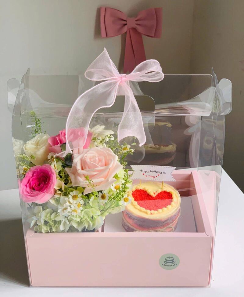 Set Quà Hoa Bánh Tim Đỏ Ngọt Ngào
