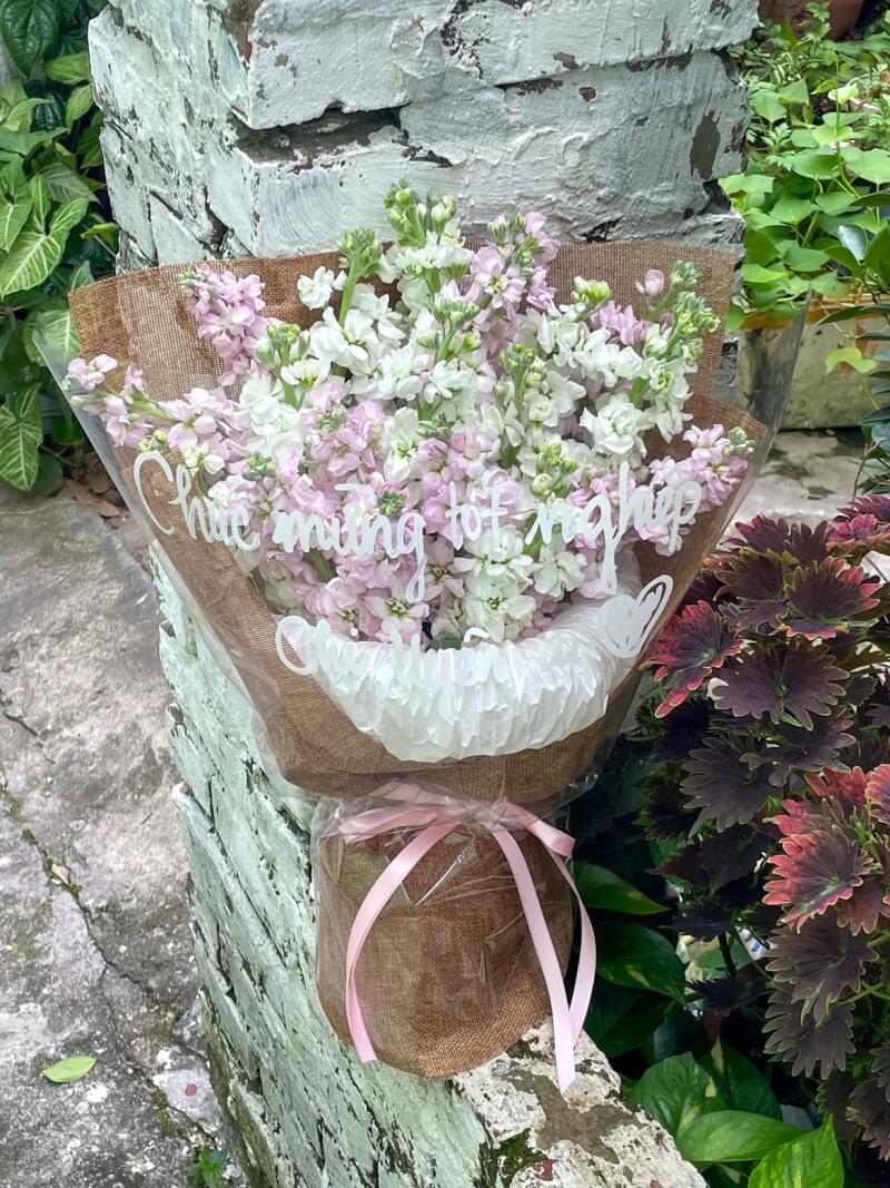 Bó Violet Hồng Trắng Chúc Mừng Tốt Nghiệp — ảnh 6