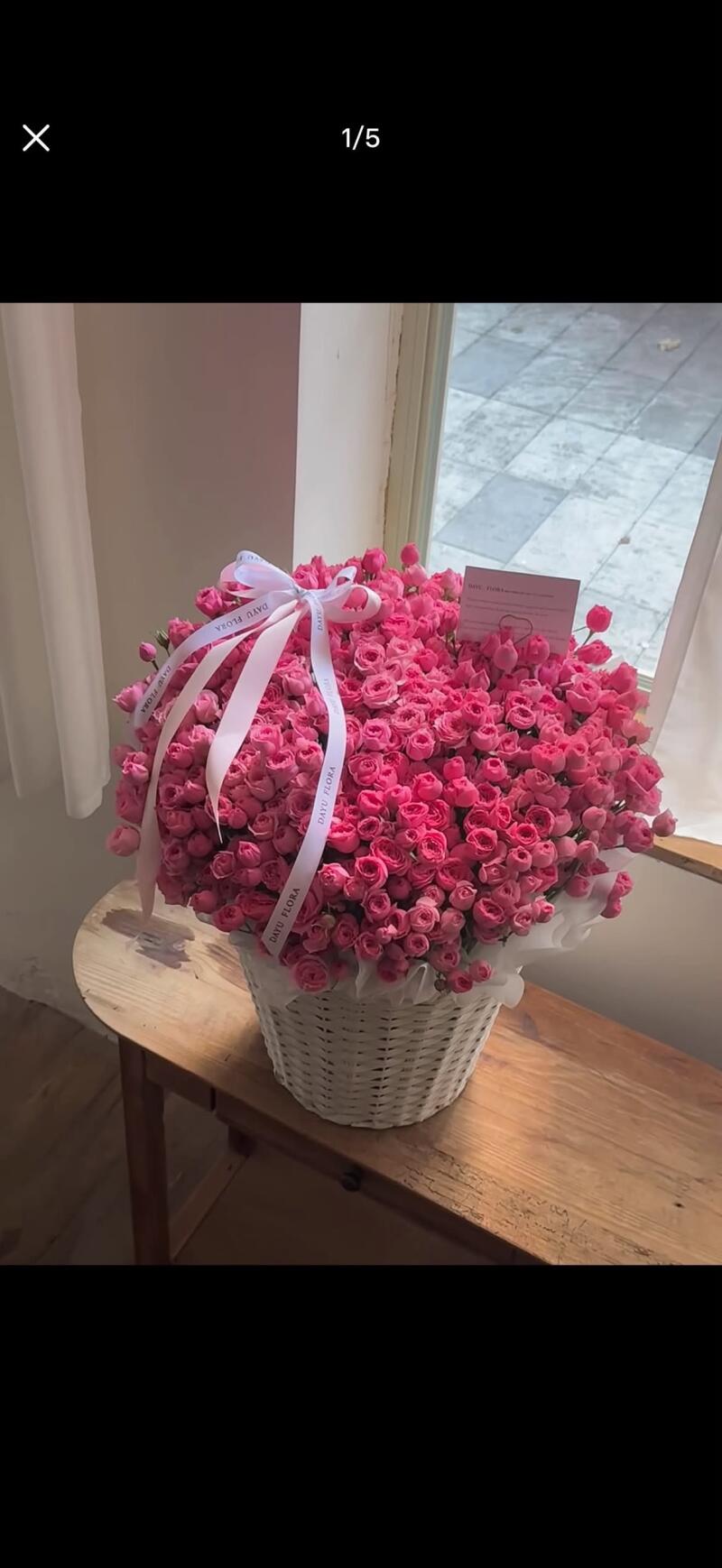 Giỏ Hồng Leo Hồng Sen Cỡ Đại — ảnh 3