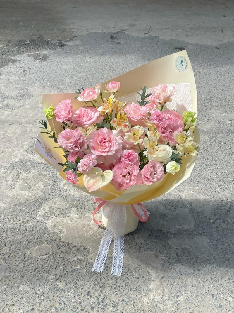 Bó Cát Tường Hồng Mix Lan Chi — ảnh 3