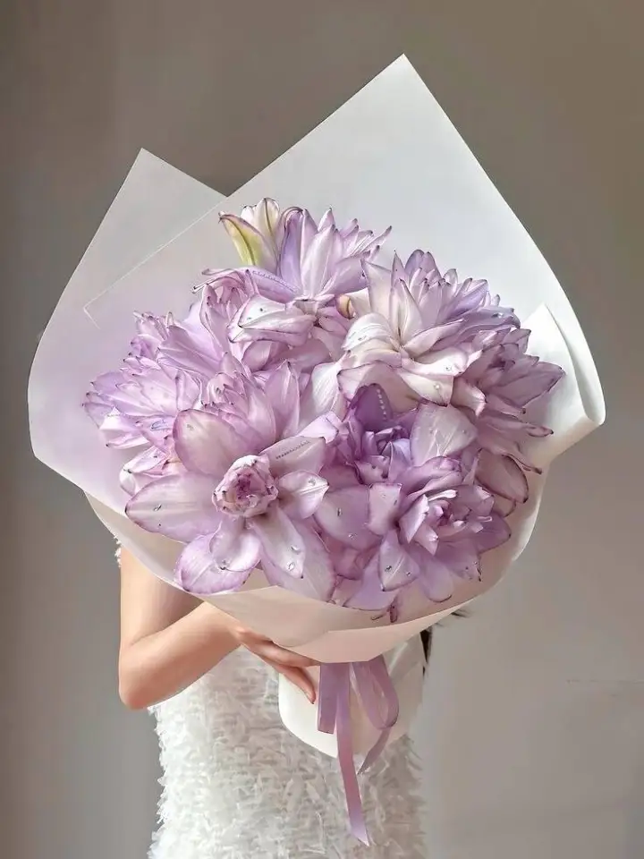 Dreamy Purple Double Lily Bouquet