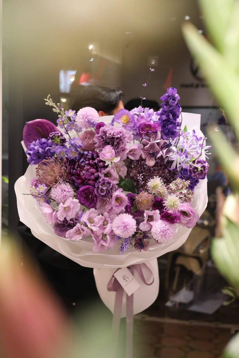 Bó Hoa Lụa Tím Mộng Mơ
