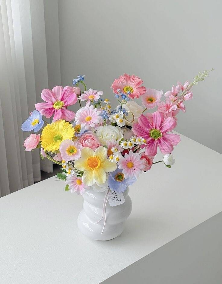 Bình Hoa Lụa Xuân Pastel