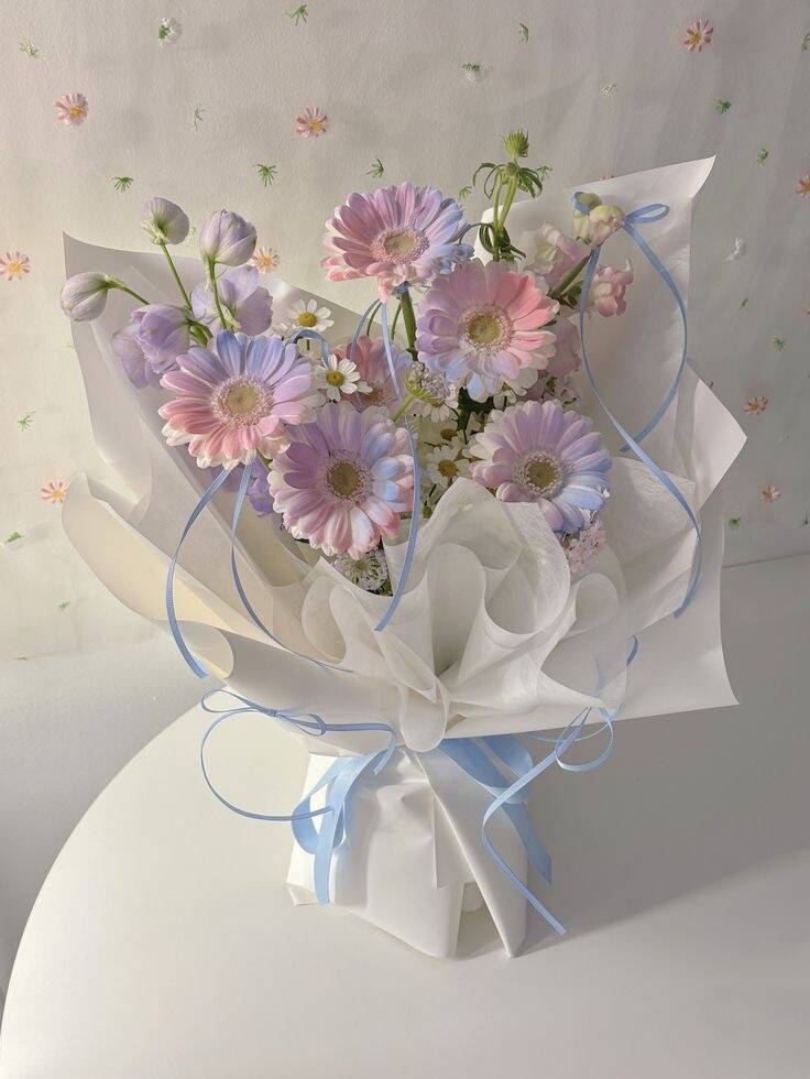 Bó Đồng Tiền Pastel Kẹo Bông