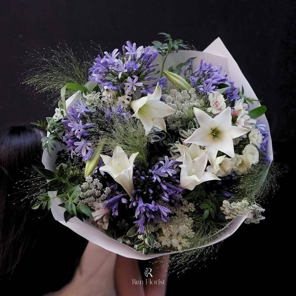 Bó Thanh Anh Ly Trắng Sương Đêm