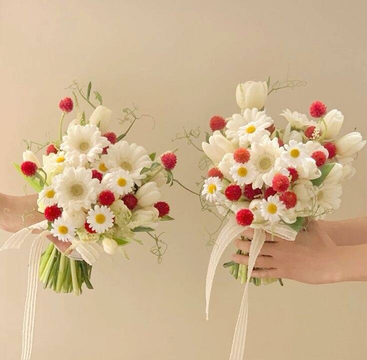 Bó Cưới Daisy Dâu Chín