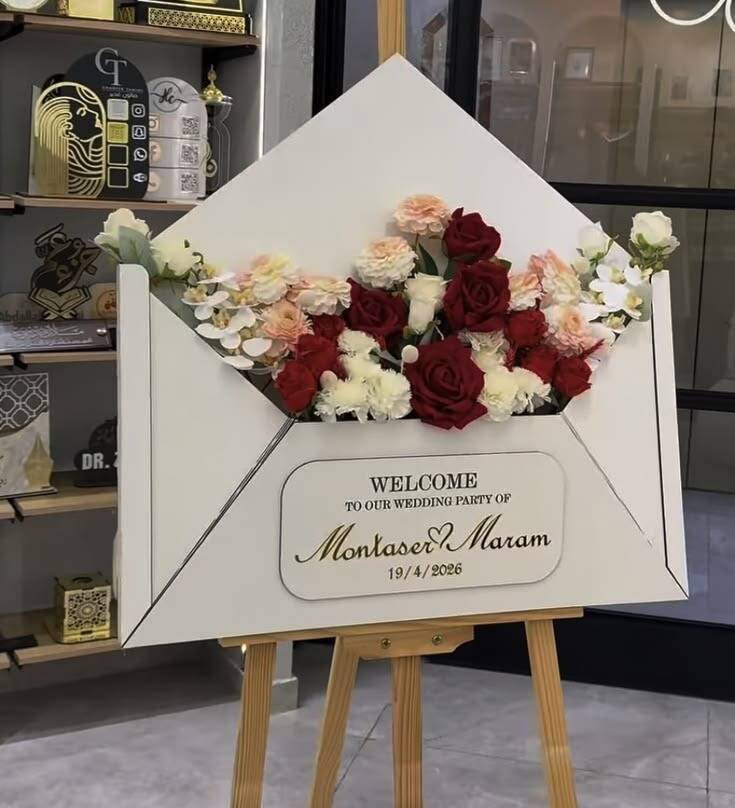 Bảng Welcome Cưới Phong Thư