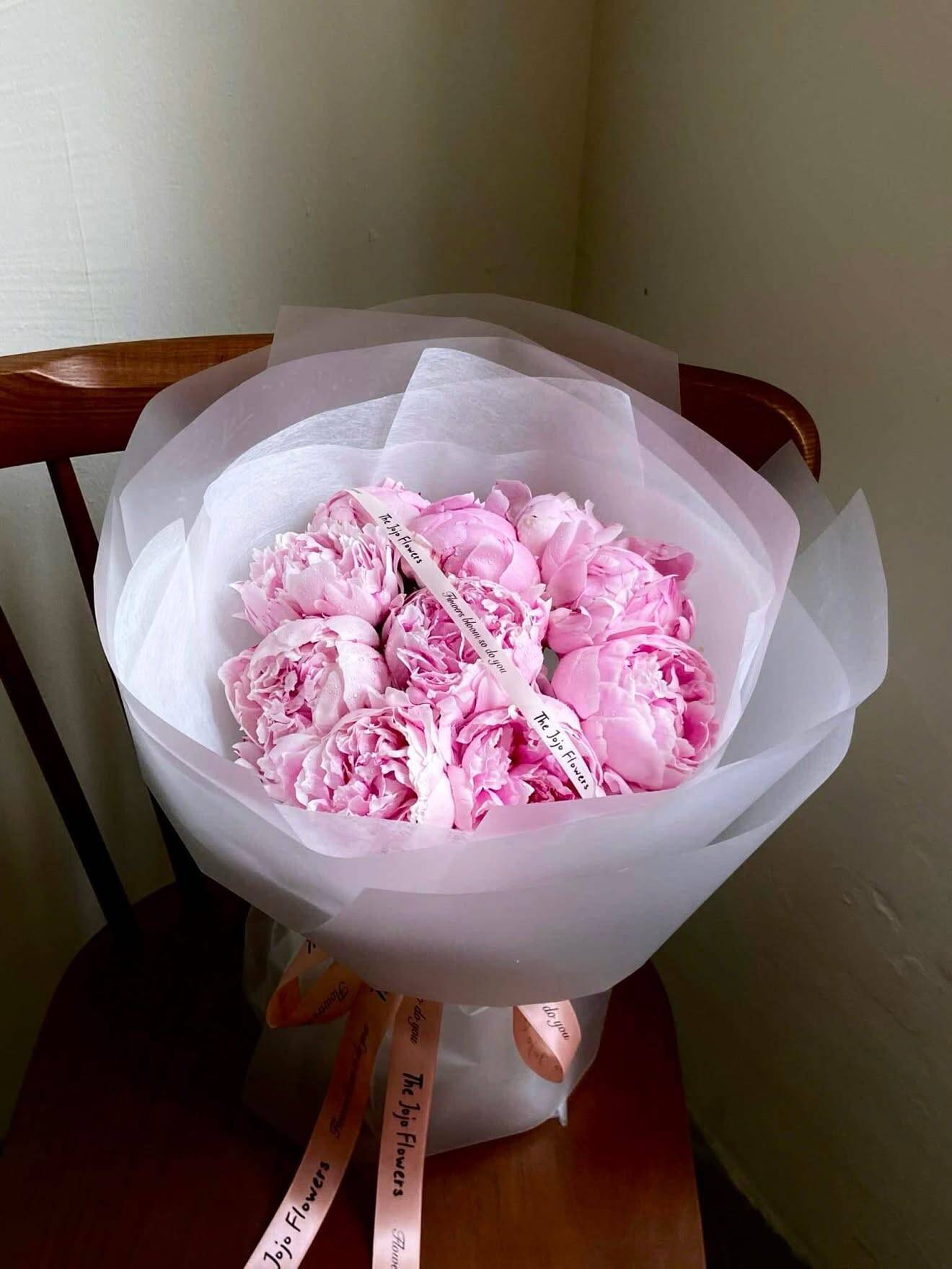 Bó hoa peony sarah hồng