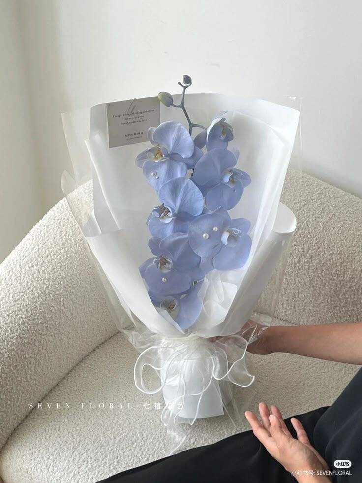 Bó Lan Hồ Điệp Xanh Đính Ngọc