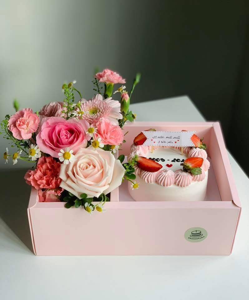 Set Quà Hoa Bánh Dâu Kỷ Niệm Tình Yêu