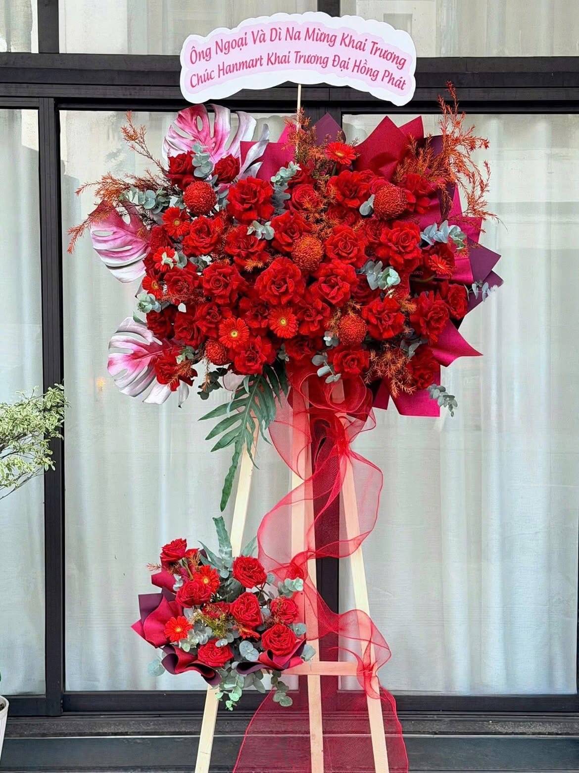 Kệ Hoa Khai Trương Đại Hồng Phát Đỏ