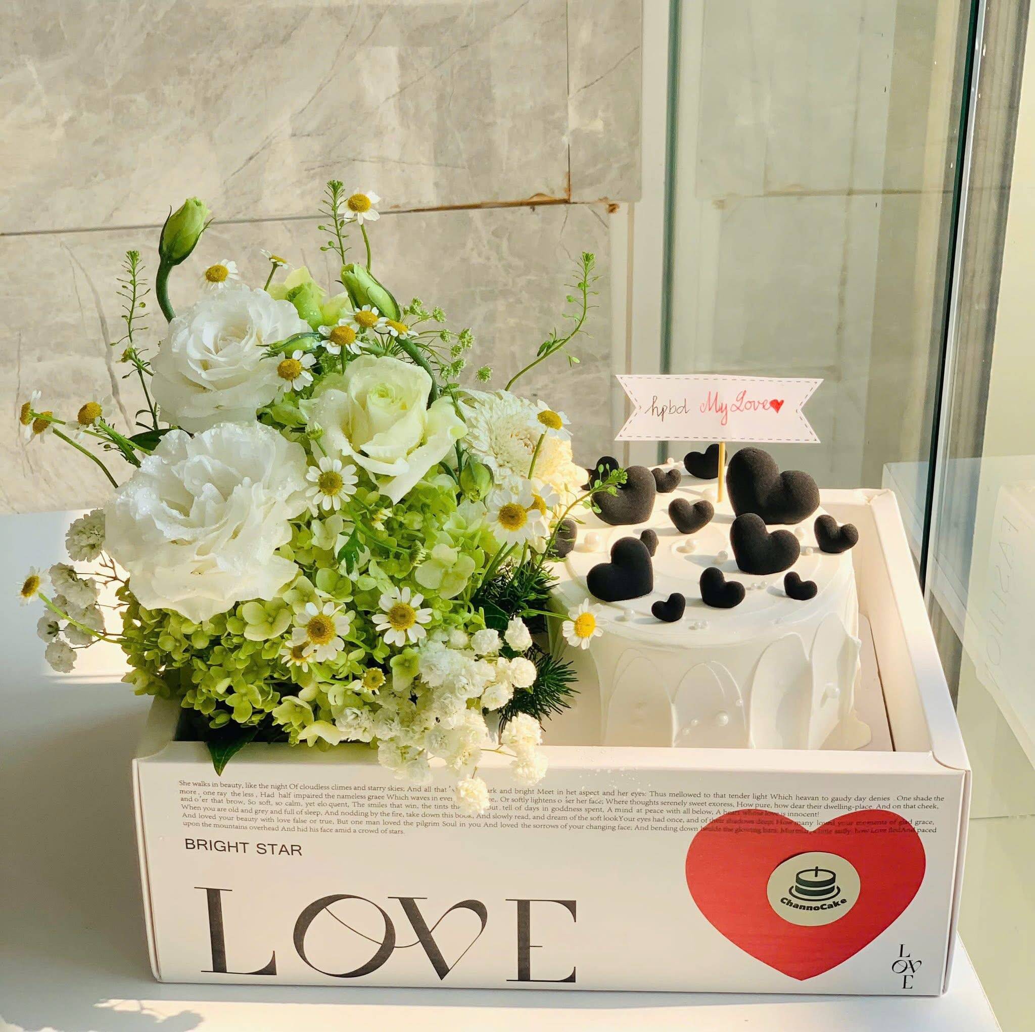 Set Quà My Love Hoa Trắng Xanh