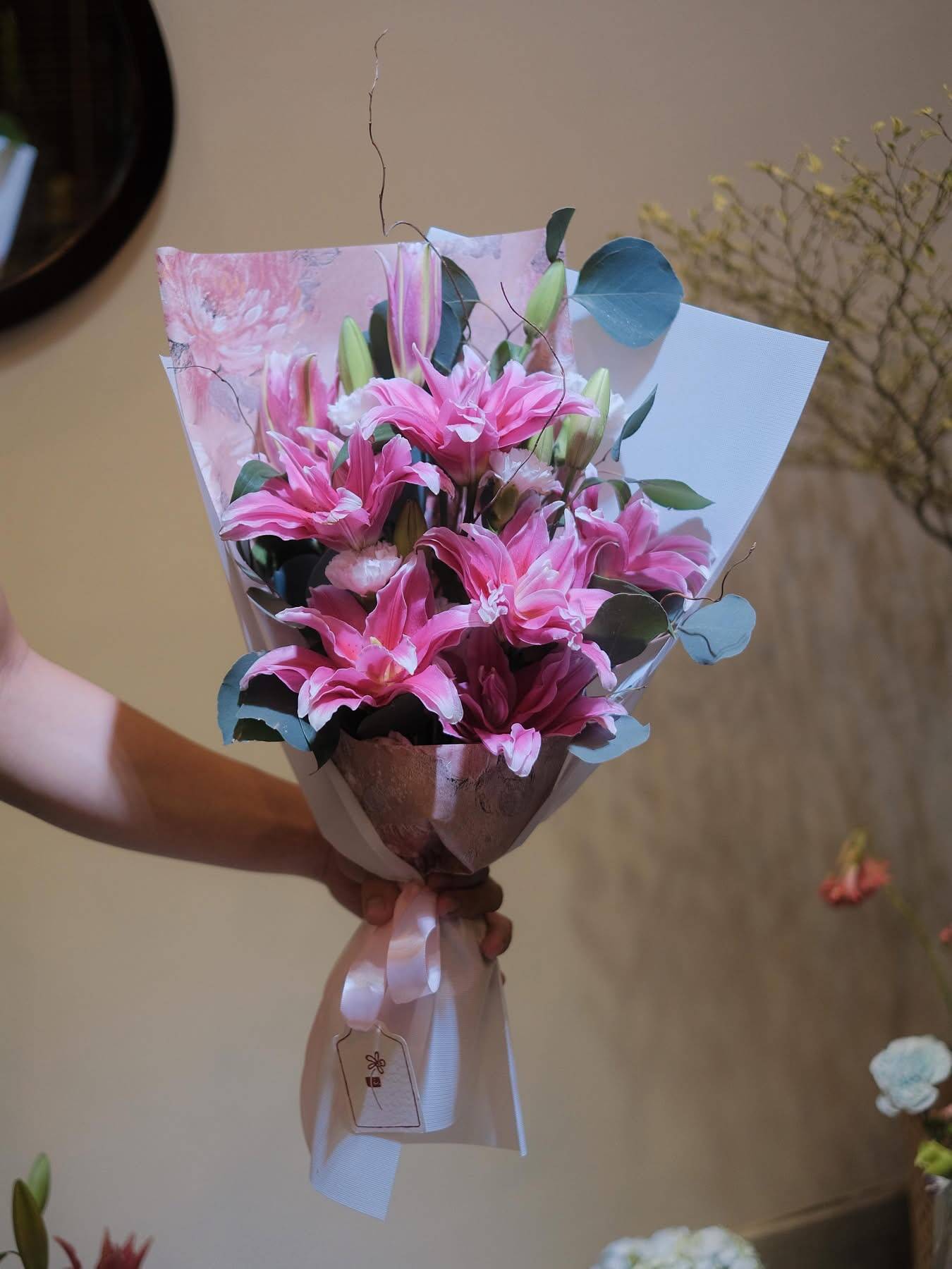 Bó Hoa Ly Kép Hồng Cát Tường