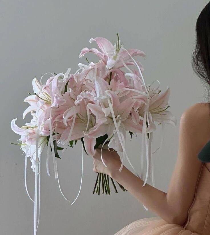 Bó Cưới Ly Hồng Ruy Băng Trắng