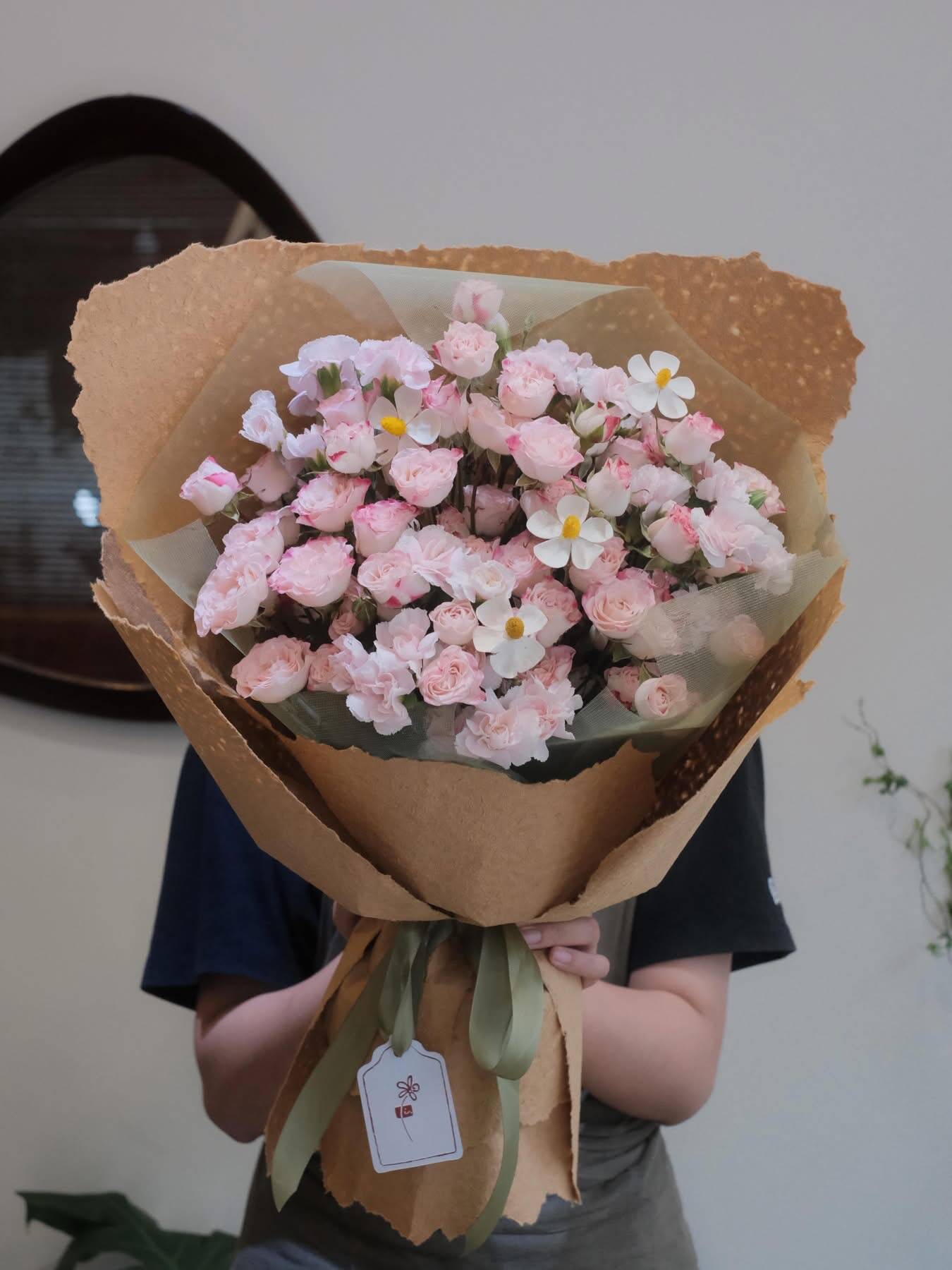Bó Hoa Hồng Nhí Pastel Giấy Mộc