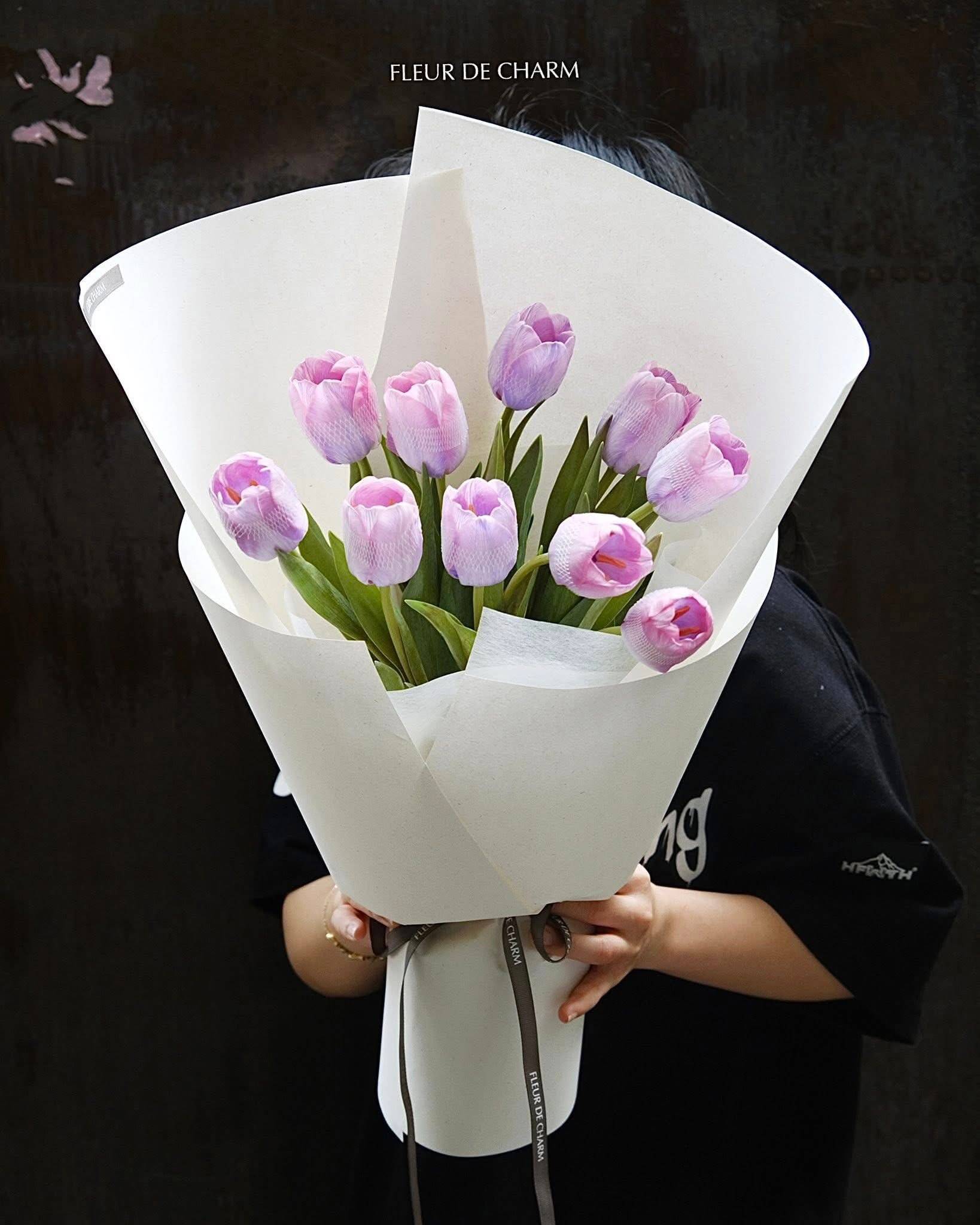 Bó Tulip Tím Sương Mai